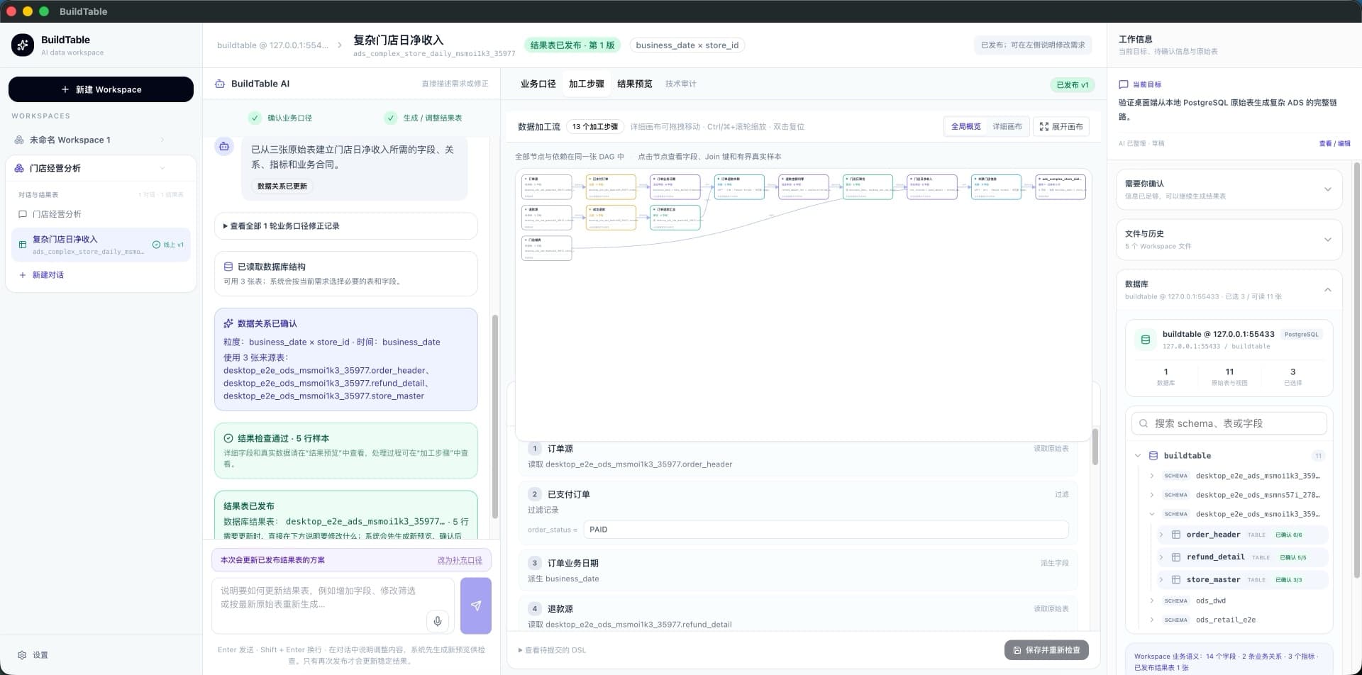 BuildTable product interface